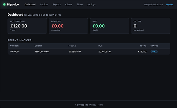Blipvoice – simple invoicing