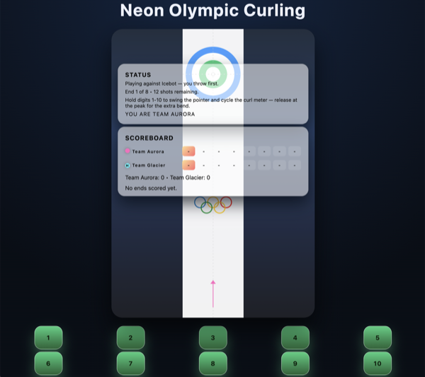 Neon Olympic Curling
